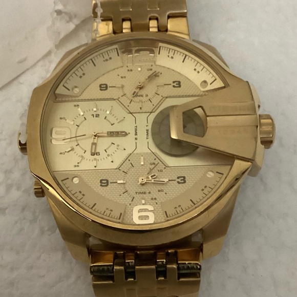 Diesel Men's Chronograph Uber Chief Gold-Tone Stainless Steel Bracelet Watch